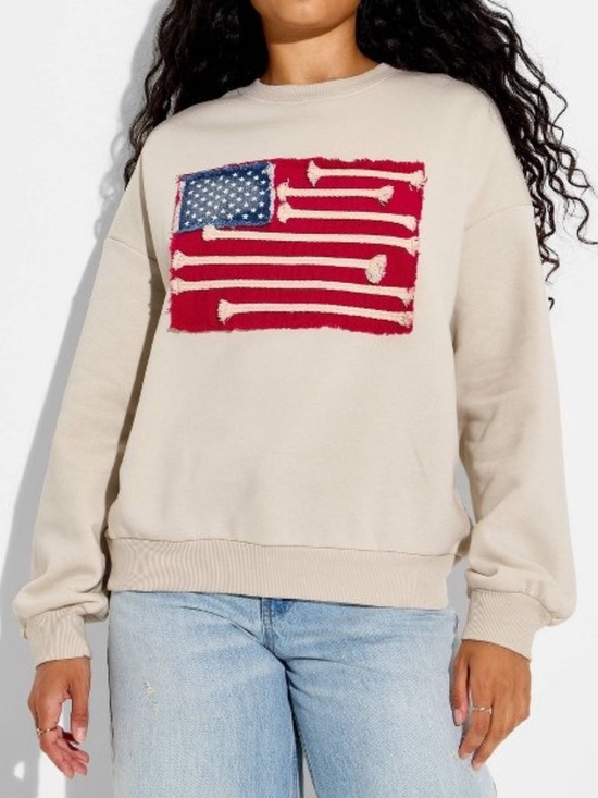 Tops - Flag Graphic Sweatshirt - Women - NWT